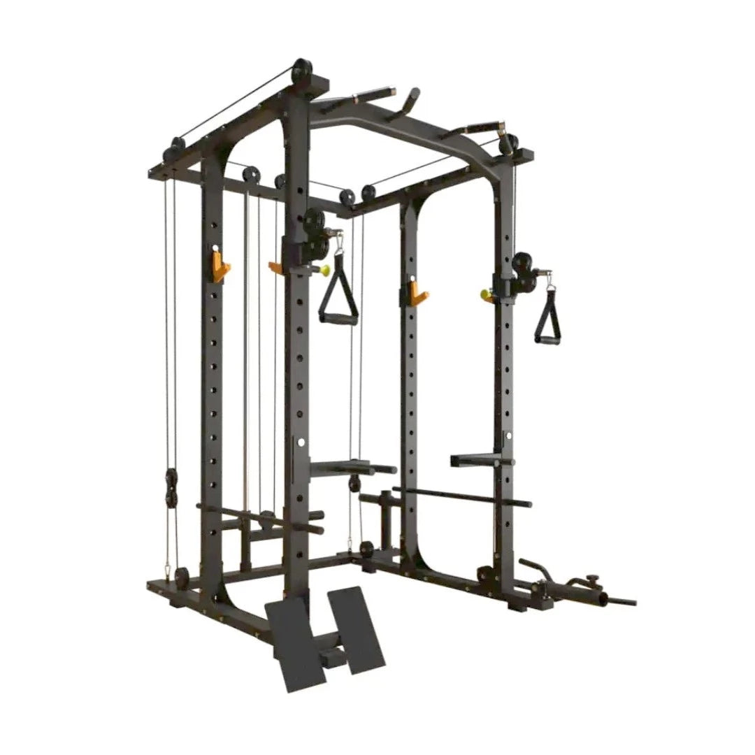 Skeet Fitness B4 Power Cage, 1500 Pounds Rack Capacity, Dual Cable Pulley System, All-in-One Home Gym, Squat Rack  + Attachments