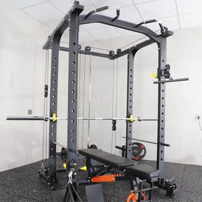 Skeet Fitness B4 Power Cage, 1500 Pounds Rack Capacity, Dual Cable Pulley System, All-in-One Home Gym, Squat Rack  + Attachments